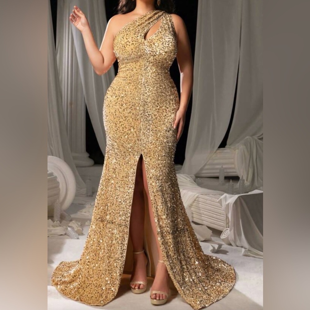 Gold Sequin Evening Gown
